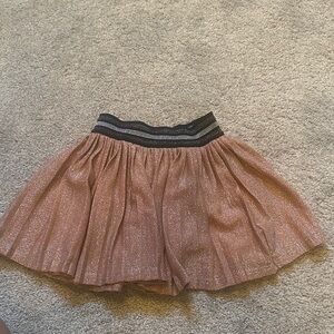 Glittery Pink Skirt with Black Striped Waistband